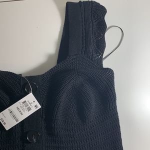 Black knit top international concepts NOMAD size M NWT